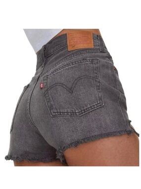 Levi's Premium 501 Cut Off Denim Shorts 100% Cotton Button Fly Black Size 25